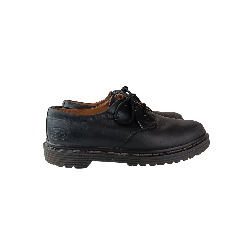 Skechers 7450 Black Leather Oxford Lug Sole Shoes Mens 8.5 Vintage Jammers Style